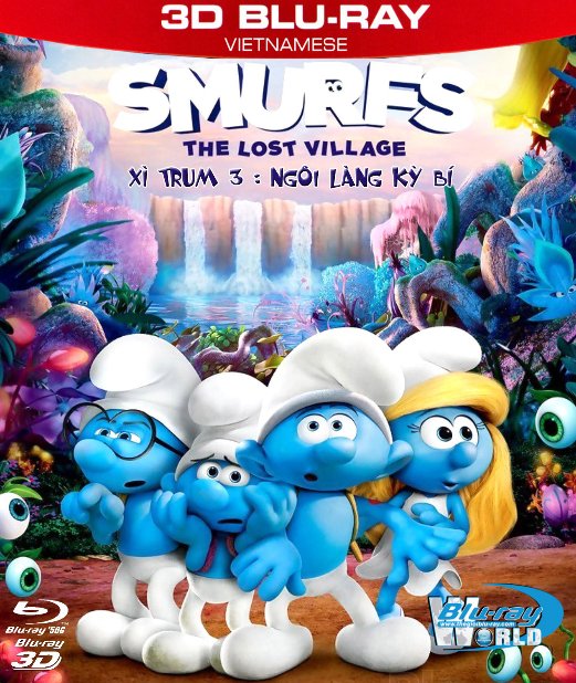 Z229. Smurfs The Lost Village 2017 - Xì Trum 3: Ngôi Làng Kì Bí  3D50G (DTS-HD MA 5.1)